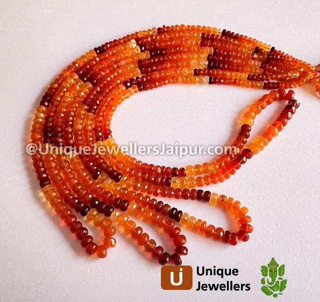 Fire Opal Faceted Roundelle Beads